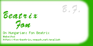 beatrix fon business card